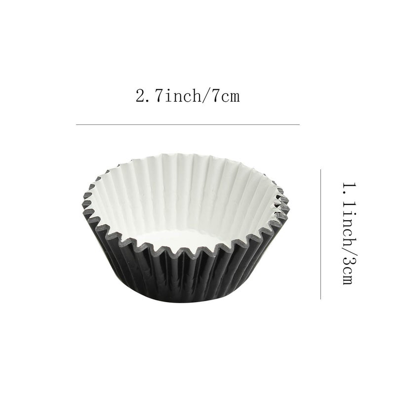 MEETINGU Black-Foil Cupcake Case Liners 100 Pcs Metallic Paper Baking Cups for Birthday Parties, Weddings or Baby showers â€¦ - Image 2